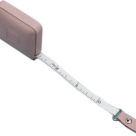 1pc Leather Retractable Tape Measures Mini Portable Square Ruler(Pink)