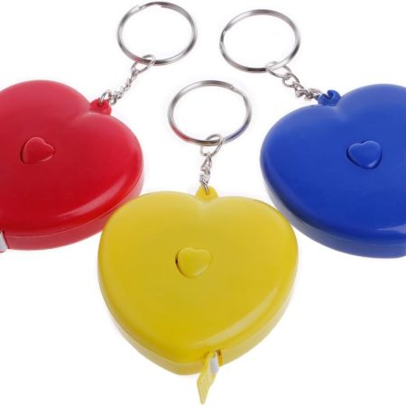 Keychain Portable Retractable Ruler Heart-Shaped Tape Measure 1.5m