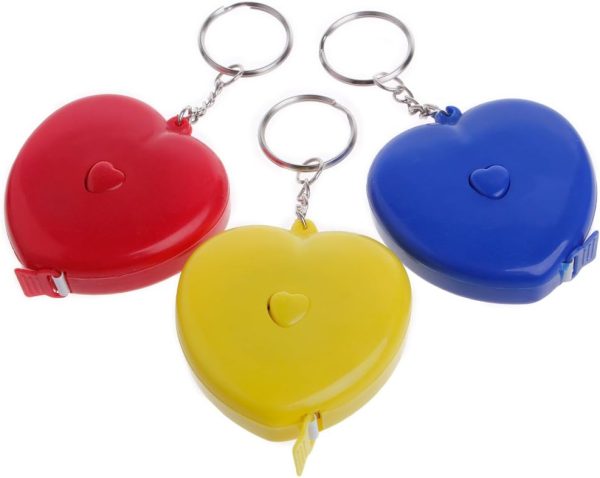 Keychain Portable Retractable Ruler Heart-Shaped Tape Measure 1.5m