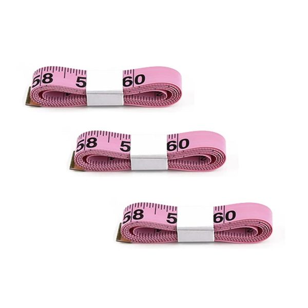 Pink 60 Inch Soft Tailor Measuring Tape - 3 Pack, Fabric & Body Measurement