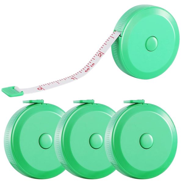 4 Pack Soft Retractable Measuring Tape,60-Inch 150cm,Green Double Scale Measurement Tape,