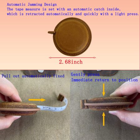 Retro Leather Retractable Measuring Tape Sewing Measure 1.5M/59 Dual Sided Leather Tape Measure